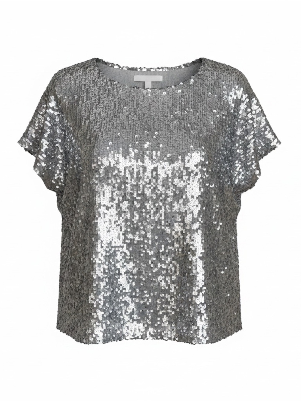 Marks & Spencer Silver Sequin Short Sleeve Top